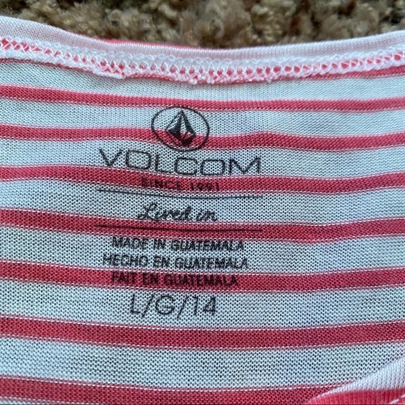 NWT Volcom Pink & White Long Sleeve Shirt - Picture 3 of 8